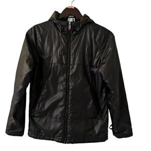 Orage Black Shiny Full Zip Hooded Thin Hooded Ski Snow Jacket‎ Size S
